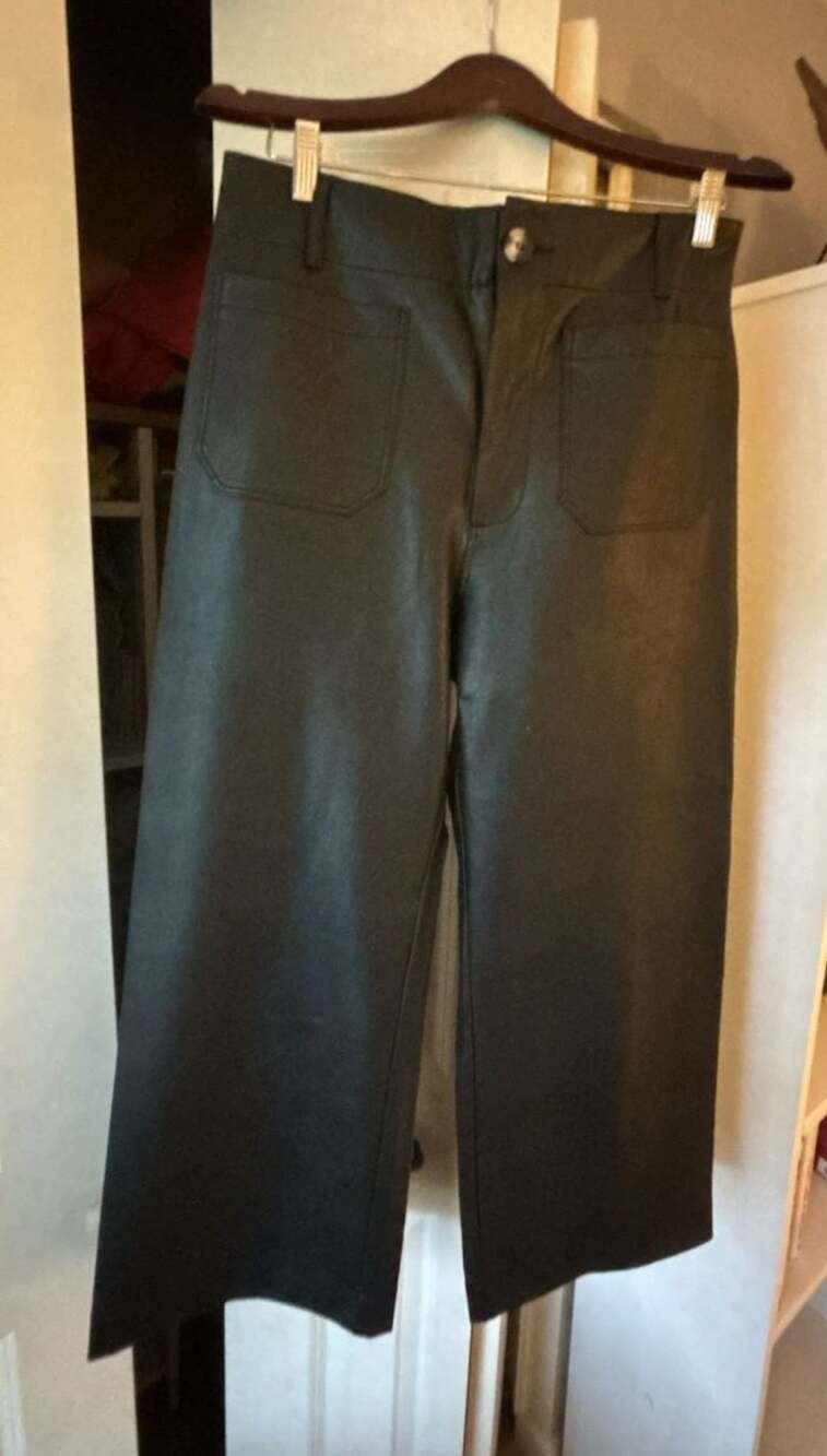Maeve The Colette Crop Wide-Leg Pants Faux Leather
